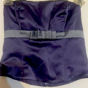 Lavender and gray strapless top